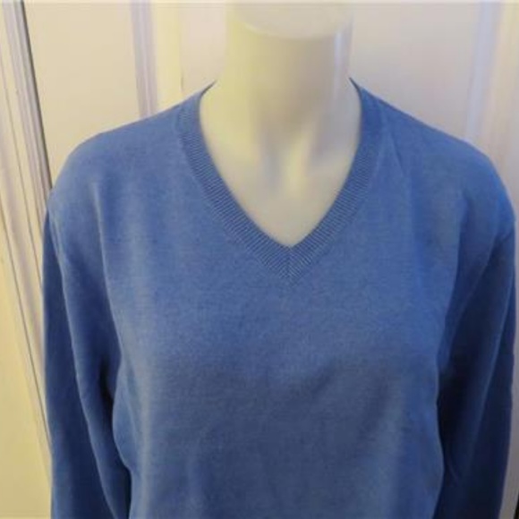 POLO GOLF RALPH LAUREN BLUE V-NECK  SWEATER M - Picture 2 of 5